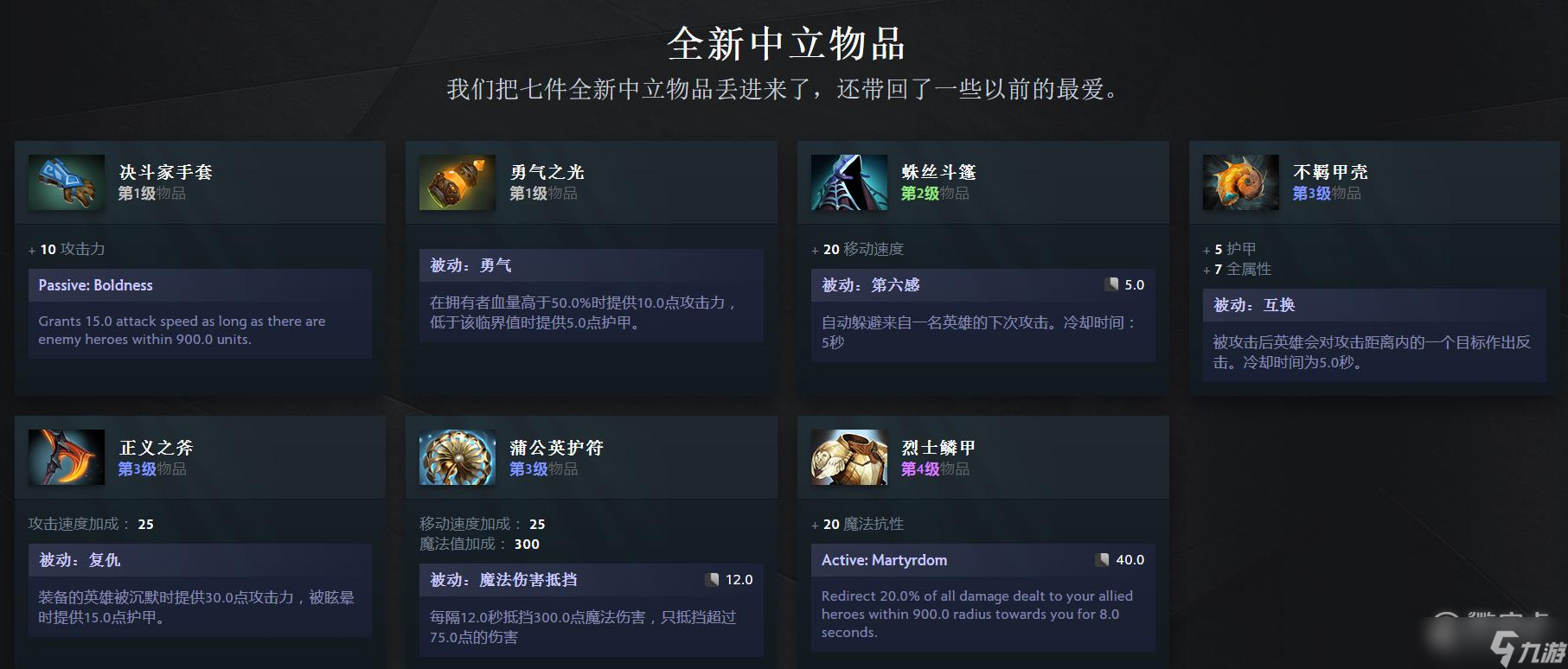 《Dota2》7.33版本新增中立装备一览