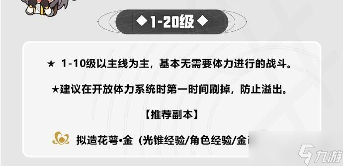 《崩壞星穹鐵道》開(kāi)荒體力規(guī)劃1-20級(jí)建議