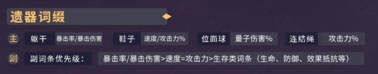 崩坏星穹铁道希儿遗器属性词条一览