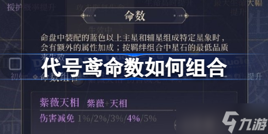 代号鸢命数如何组合 代号鸢星石组合介绍