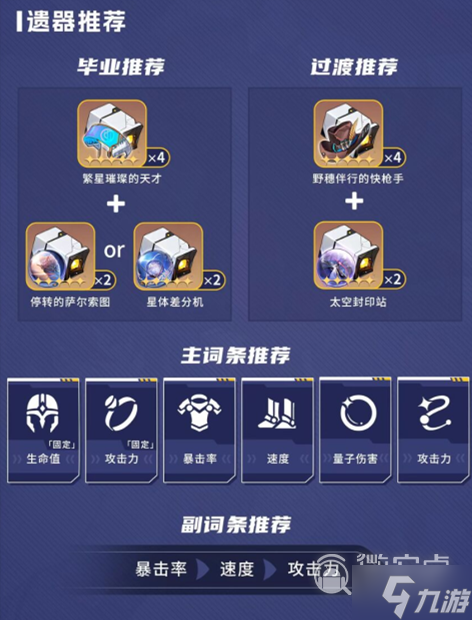 崩坏星穹铁道毕业遗器选择推荐