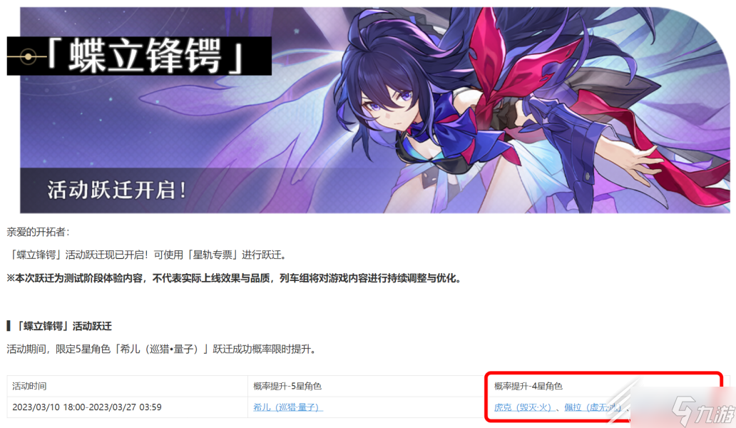《崩坏星穹铁道》开服免费获取角色详情