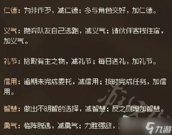 《大侠立志传》品格效果分享