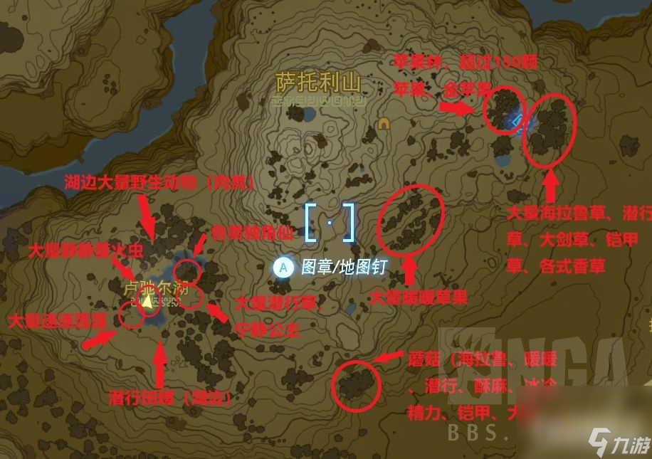 《塞尔达传说：王国之泪》卢弛尔湖全材料位置一览
