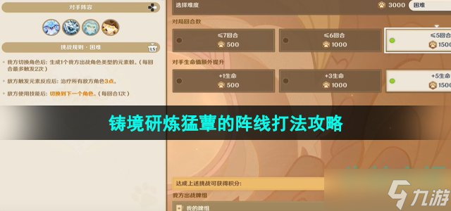 《原神》3.7版本铸境研炼猛蕈的阵线打法攻略