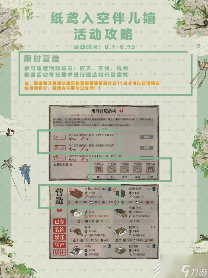 江南百景图纸鸢入空伴儿嬉活动玩法大全