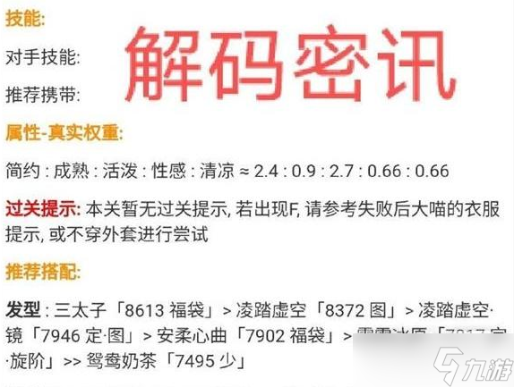 《奇迹暖暖》解码密讯高分搭配攻略详解