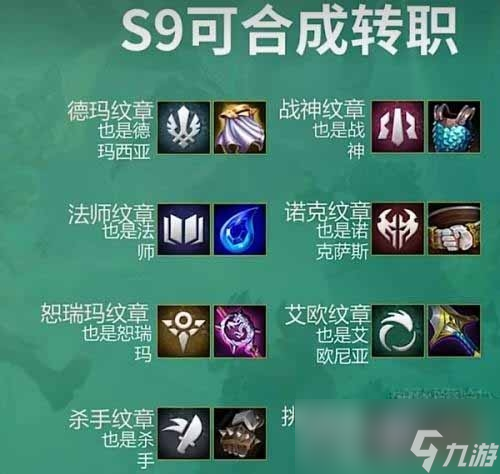 《云顶之弈》转职合成图s9最新
