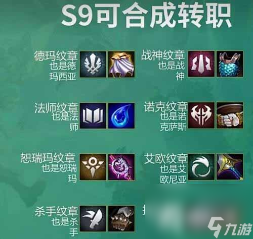 《云顶之弈》转职合成图s9最新