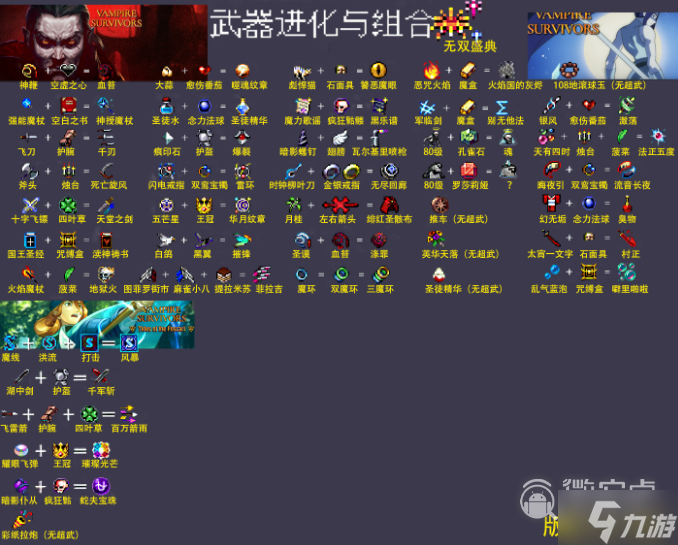吸血鬼幸存者1.5合成表大全是什么