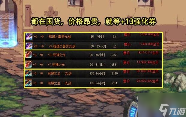 DNF周年庆拍卖道具多少钱 15周年庆拍卖道具物价介绍