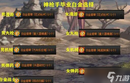 DNF全职业角色毕业白金徽章一览