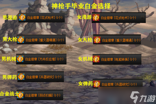 DNF全职业角色毕业白金徽章一览