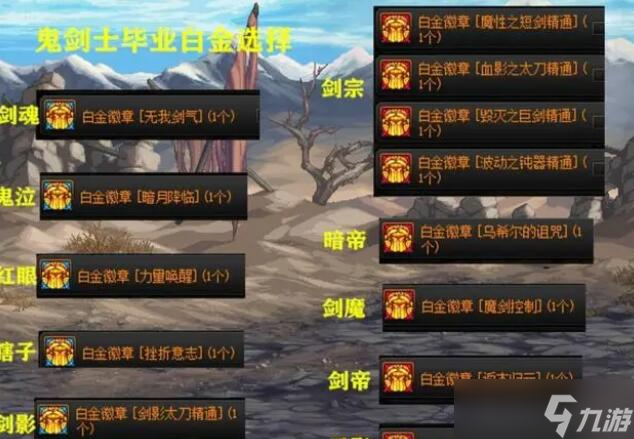 DNF全职业角色白金徽章选什么-DNF全职业角色白金徽章选择搭配攻略