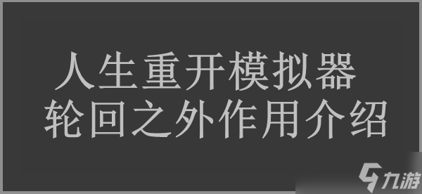 人生重開(kāi)模擬器輪回之外作用介紹