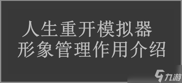 人生重开模拟器形象管理作用介绍