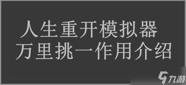 人生重开模拟器万里挑一作用介绍