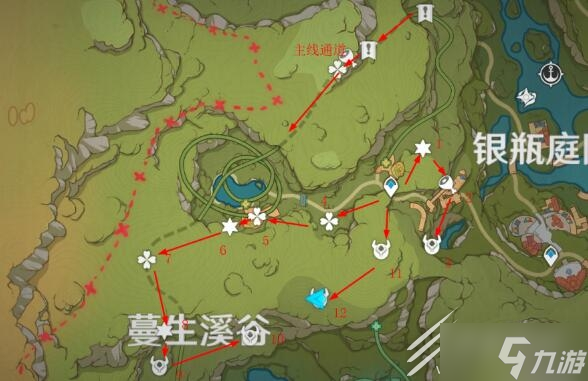 《原神》海岛蔓生溪谷宝箱全收集路线介绍