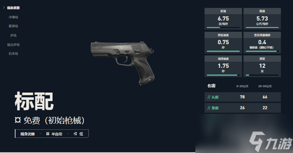 无畏契约武器标配属性一览