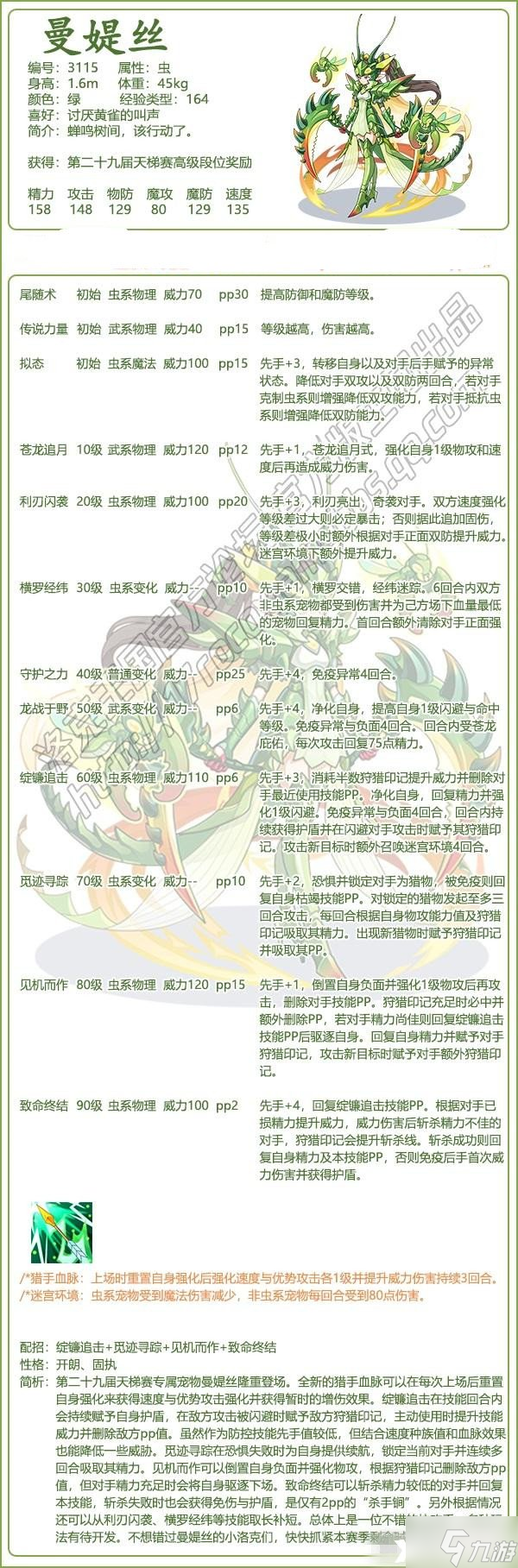 《洛克王国》曼媞丝怎么样/厉害吗？曼媞丝技能表图鉴