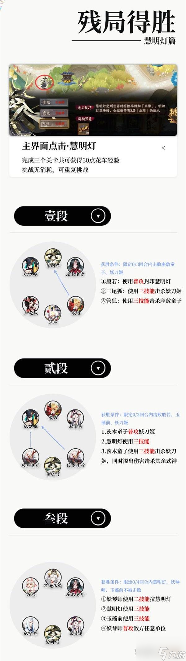 阴阳师慧明灯残局得胜打法攻略