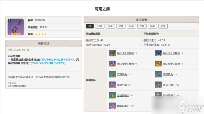 原神班尼特武器四星推荐