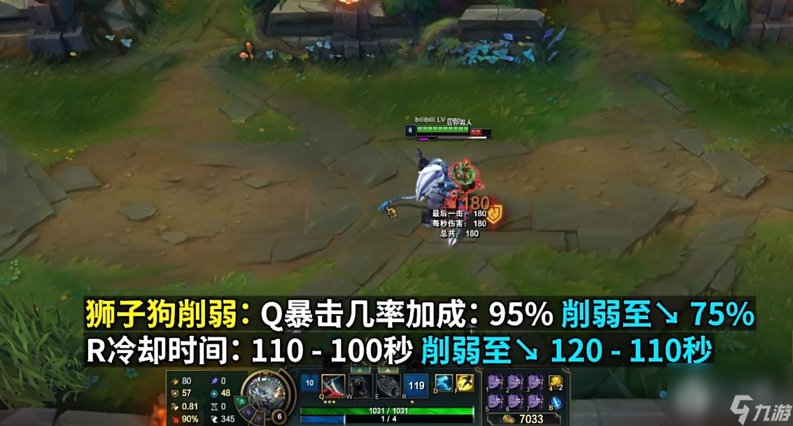 英雄联盟PBE13.14版本狮子狗削弱了什么