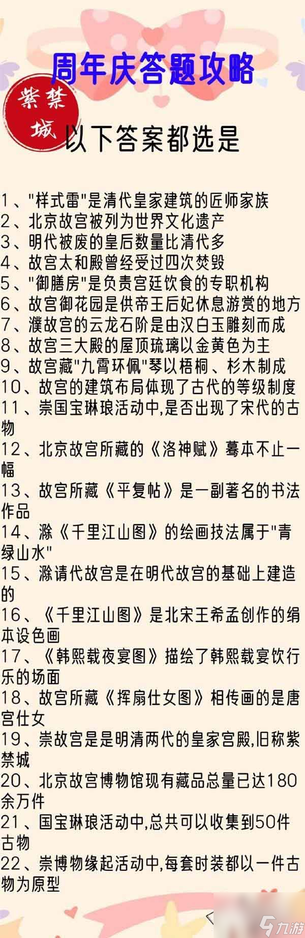 盛世芳华二周年紫禁谜集全问题答案汇总
