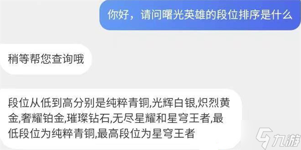 曙光英雄段位排序