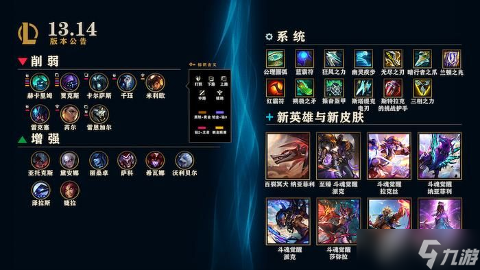 英雄联盟7月20日更新了什么 lol13.14版本更新公告
