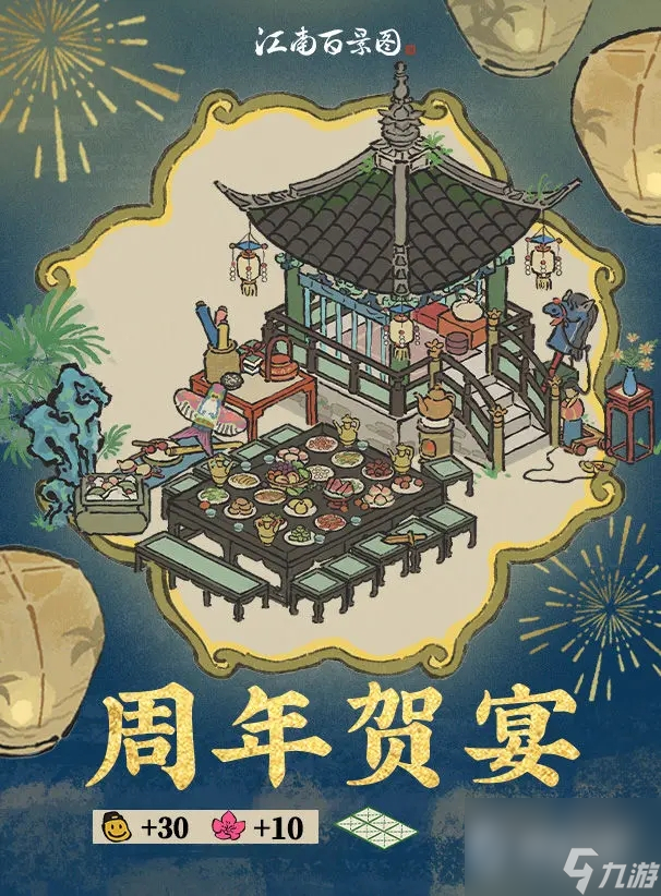 《江南百景图》周年贺宴获得方法