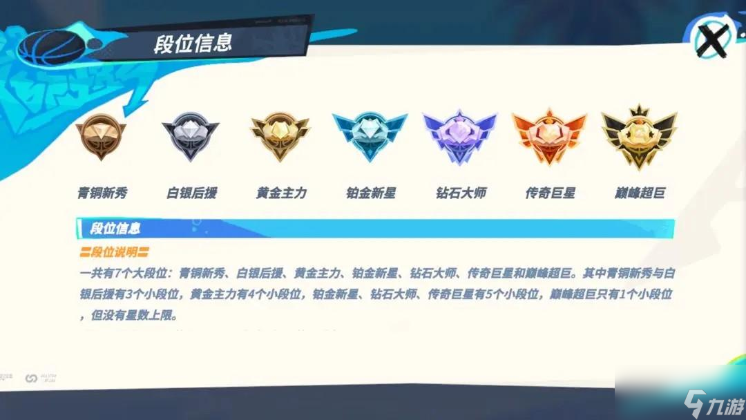 全明星街球派对段位制是什么