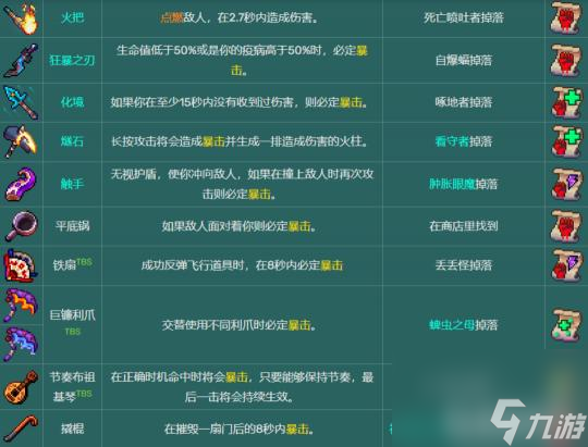 死亡细胞武器图鉴与获得方式是什么样的？