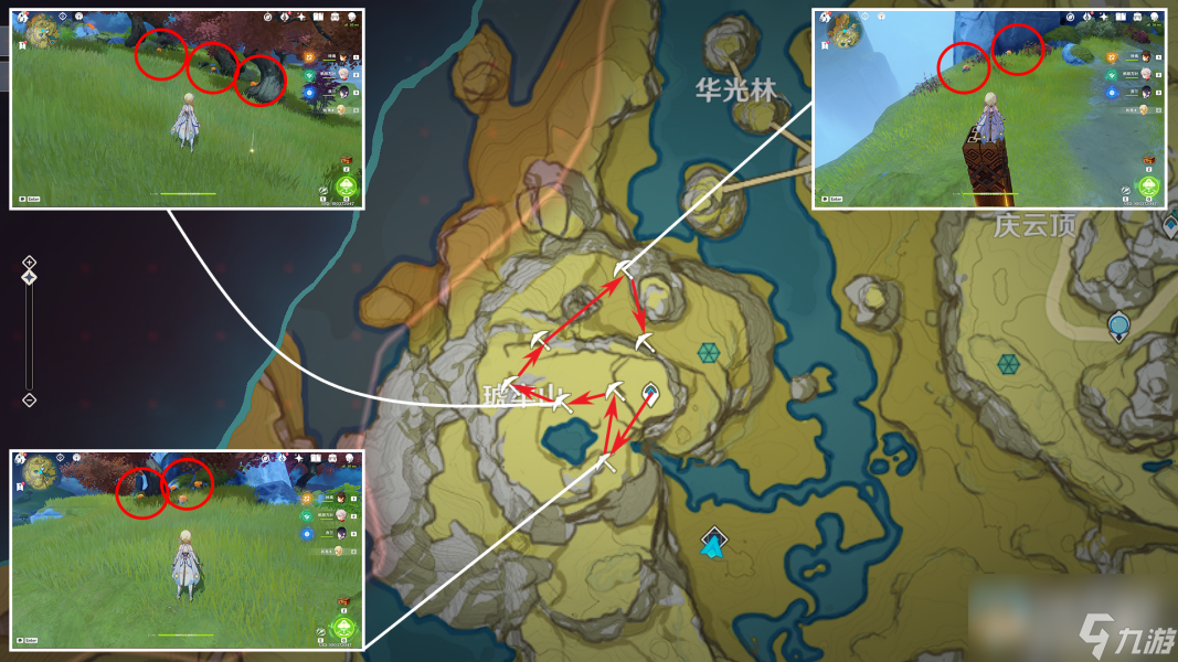 原神石珀分布圖 3.8石珀收集路線
