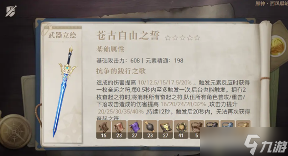 原神苍古自由之誓突破材料
