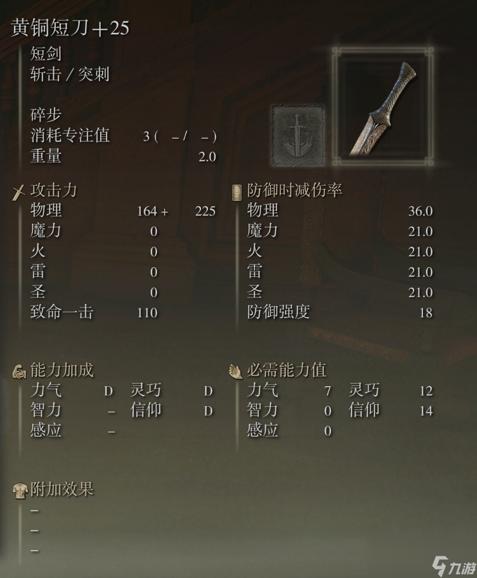 艾尔登法环黄铜小刀武器图鉴
