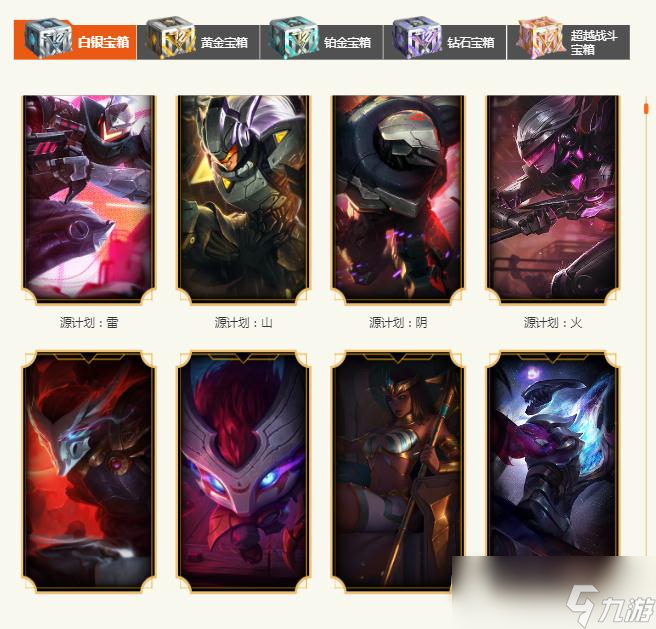英雄联盟2023战斗之夜白银宝箱皮肤有哪些