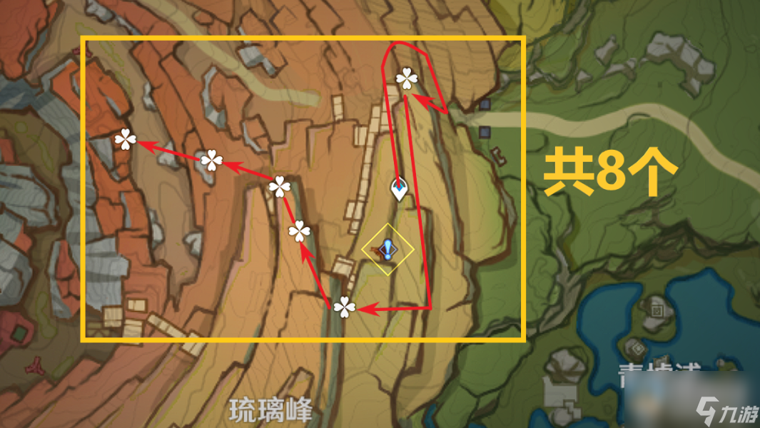 原神清心分布图 3.8清心收集路线
