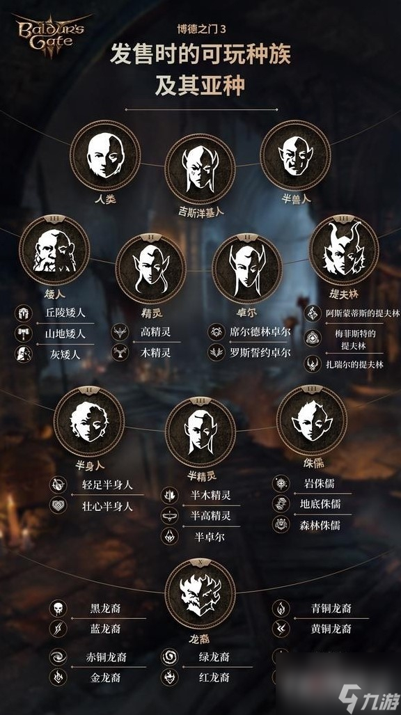 博德之门3正式版全可选种族一览
