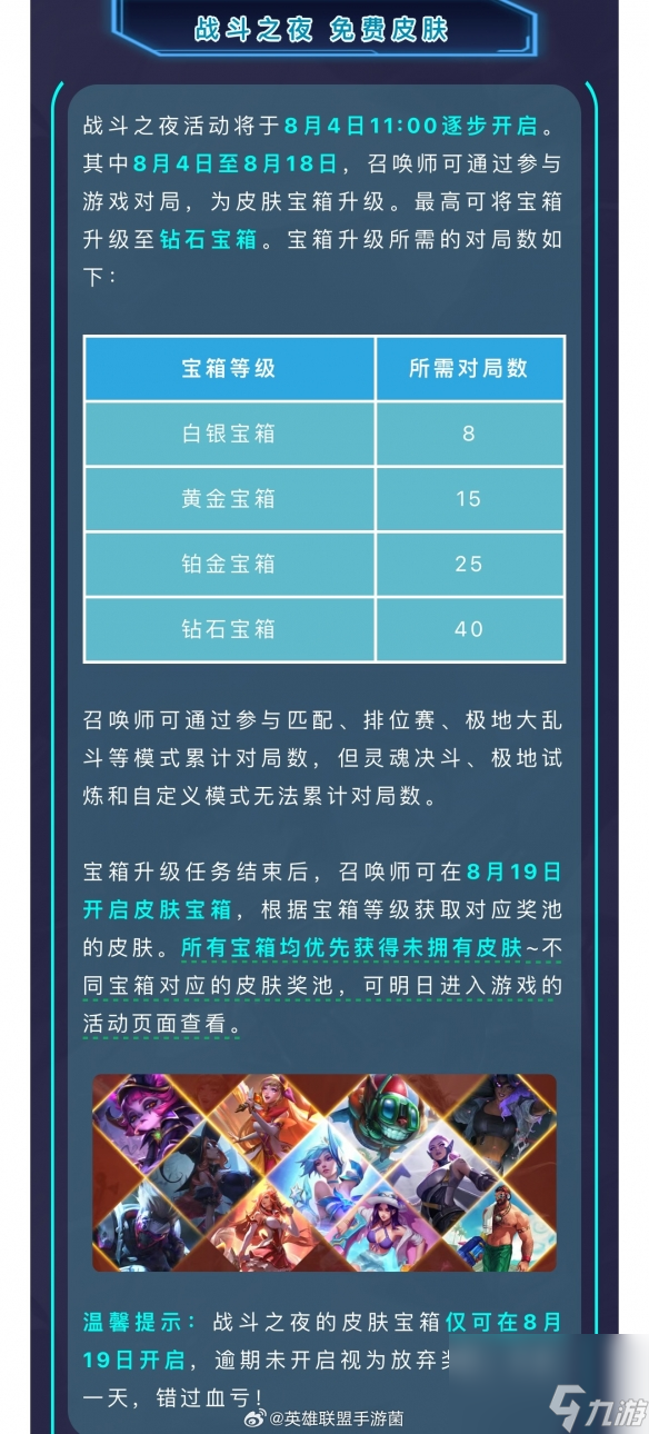《英雄联盟手游》战斗之夜皮肤怎么获取 战斗之夜皮肤怎么获取