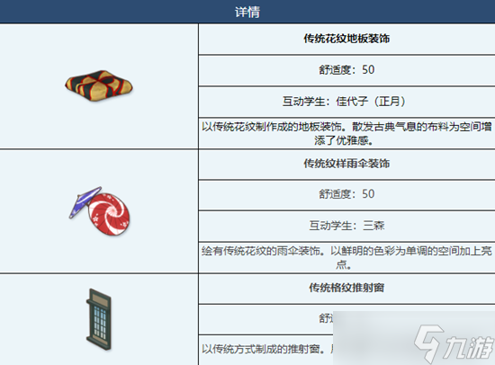 蔚藍檔案正月組合家具圖鑒介紹