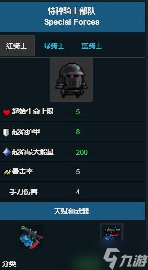 元气骑士特种骑士部队怎么样-特种骑士部队技能属性图鉴