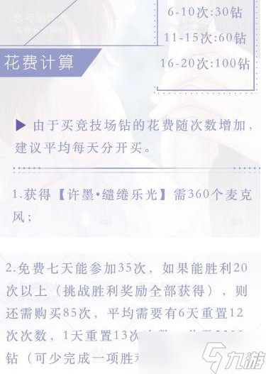 恋与制作人缱绻乐光活动花费钻石汇总[多图]