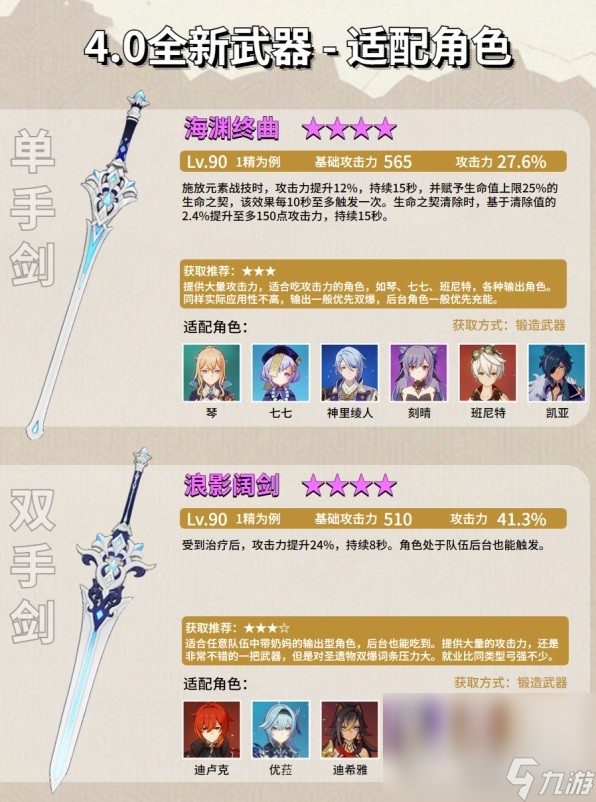 《原神》4.0新增武器效果及获取方法分享