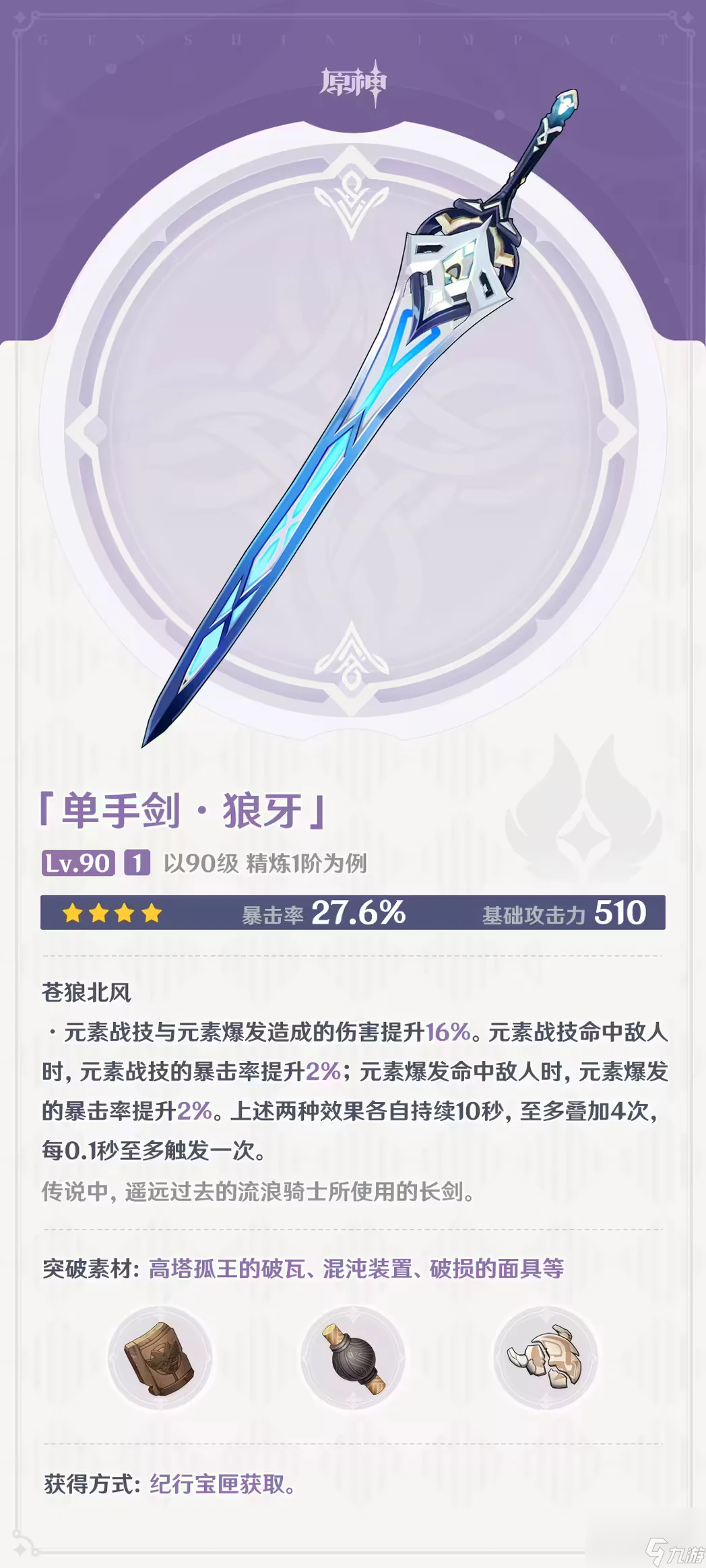 原神狼牙适配角色一览