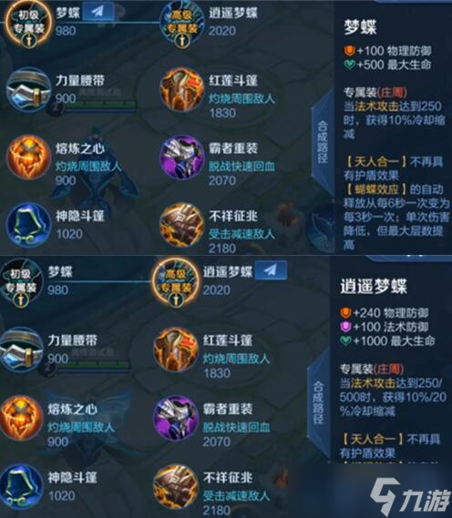 王者荣耀英雄专属装备大全