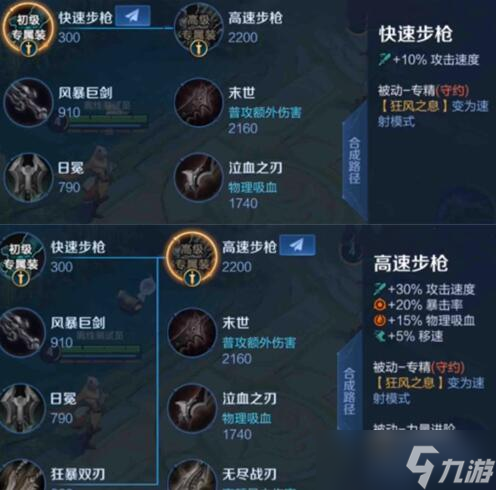 王者荣耀英雄专属装备大全