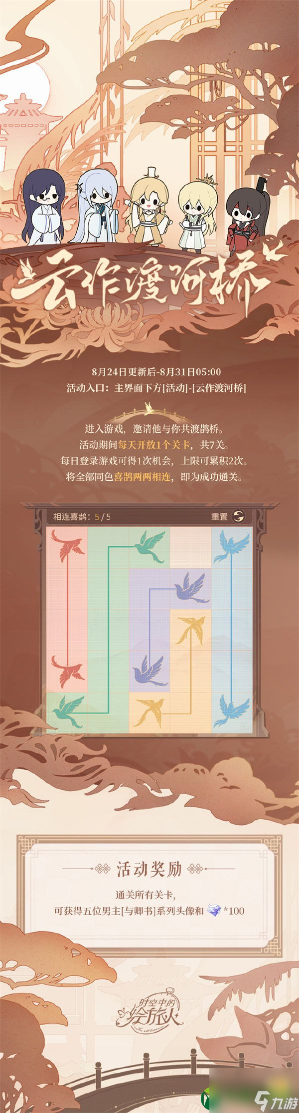 時空中的繪旅人云作渡河橋怎么玩 時空中的繪旅人云作渡河橋七夕活動介紹