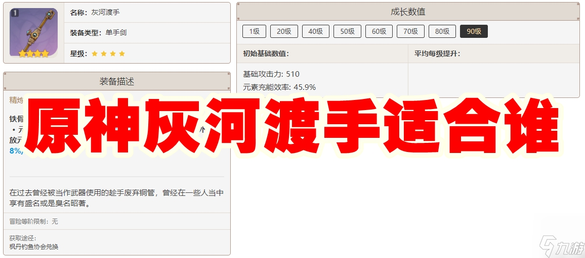 原神灰河渡手适合谁