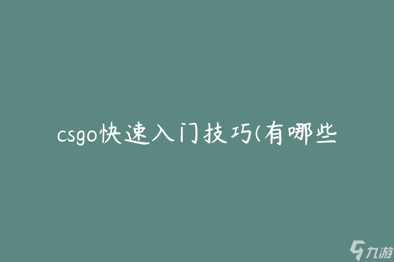 csgo快速入门技巧(有哪些值得掌握的技巧?)